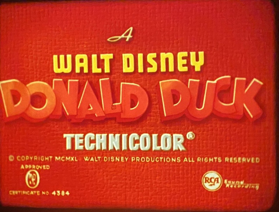 16mm Film DONALD DUCK “The Riveter” (1940) Disney Cartoon Technicolor