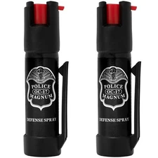 2 PACK Police Magnum pepper spray 3/4oz Bottom Clip Defense Security Protection
