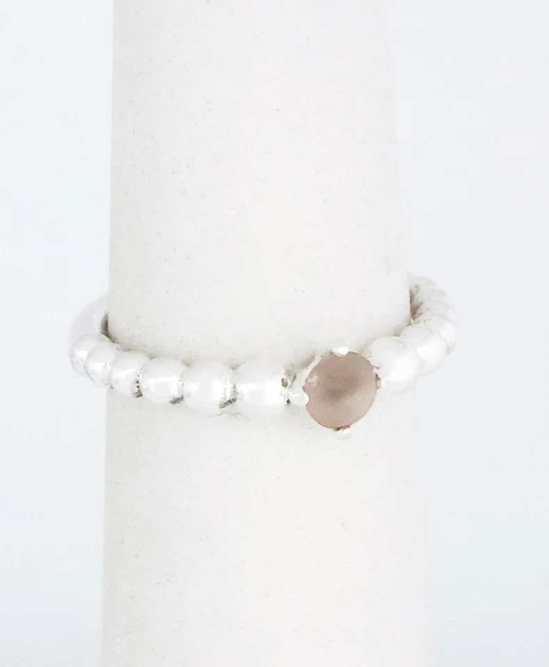 全新 100% 正品潘多拉 925 纯银雾玫瑰串珠戒指 198598C06 — 第 3/4 张图片