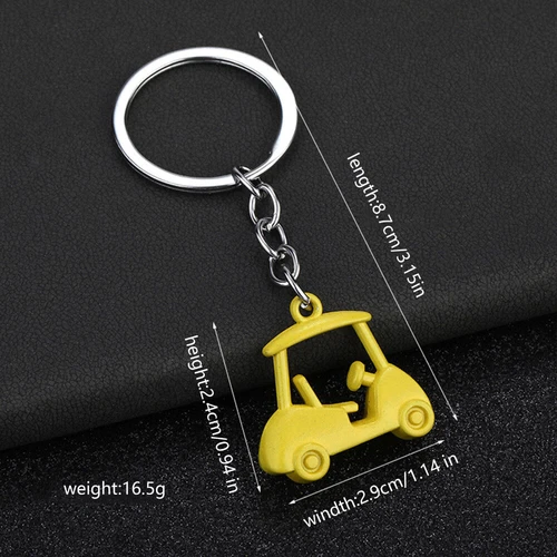 1pc Fashionable Hot Selling Alloy Golf Cart Neutral Fun Gift Keychain - Imagen 2 de 35