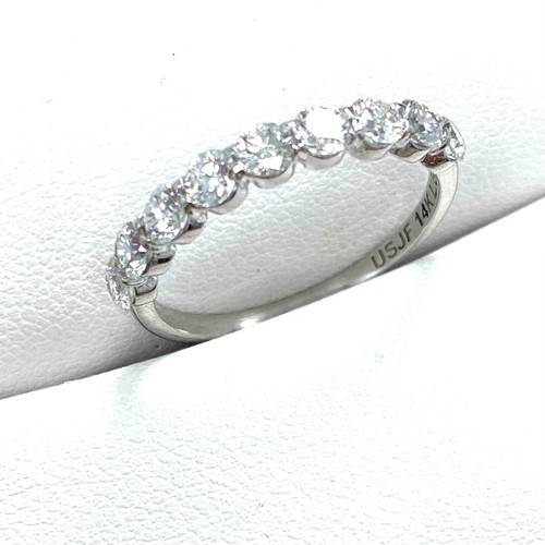 Bague anniversaire en diamant cultivé en laboratoire 1 carat 9 pierres or 14 carats - Photo 23 sur 34