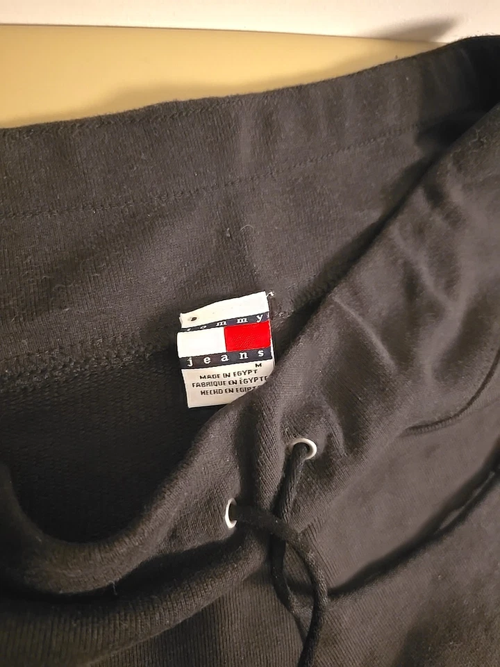 De colección Años 80 Tommy Hilfiger Mujer Ultra Suave Ropa de Salón Negro Medio Cintura Elástica Foto 3 de 4