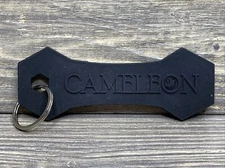 Advertising Rubber Key Chain Cameleon Black Wrench Shaped