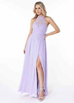 bridesmaid dresses lilac color One Shoulder Short Sleeve Lilac Satin Side Slit Long Custom Bridesmaid  Dresses , BN1295 main image 0