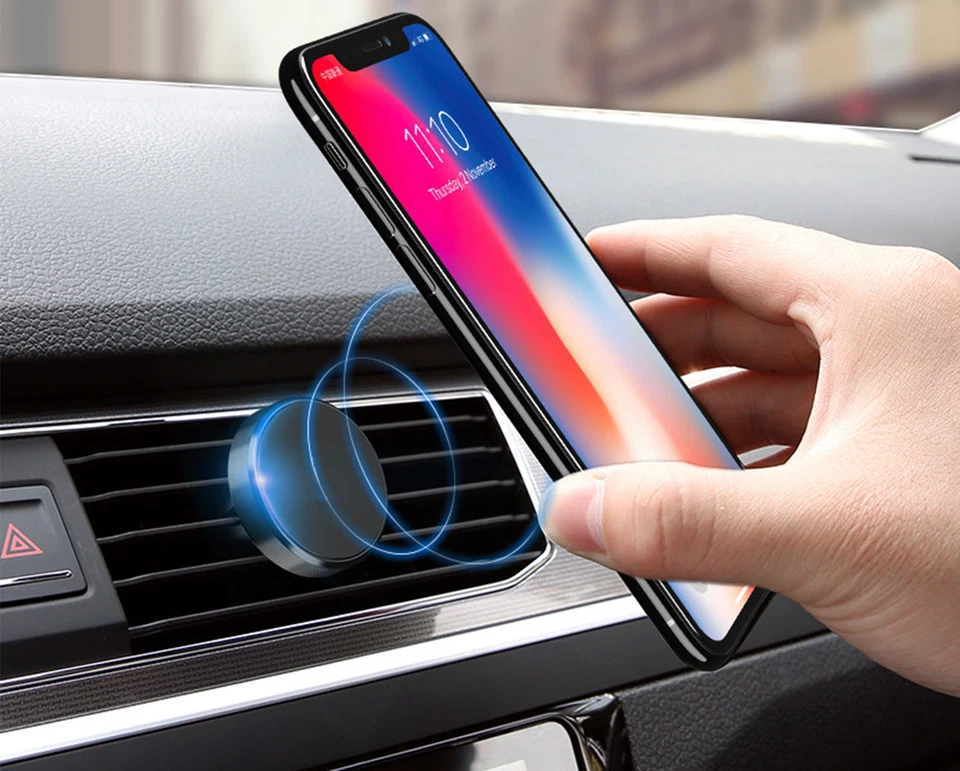 New Magnetic Car Phone Holder Air Vent Phone Mount 360 For iPHONE 6 7 8 9 X Plus - Image 2 of 2