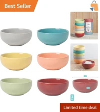 Lightweight Stoneware Mini Bowls Set - 6 Pieces for Dips, Spices, and More