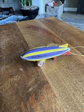 Zeppelin Christmas Ornament Hanging Tin Figurine Vintage ZZ Germany Collectible