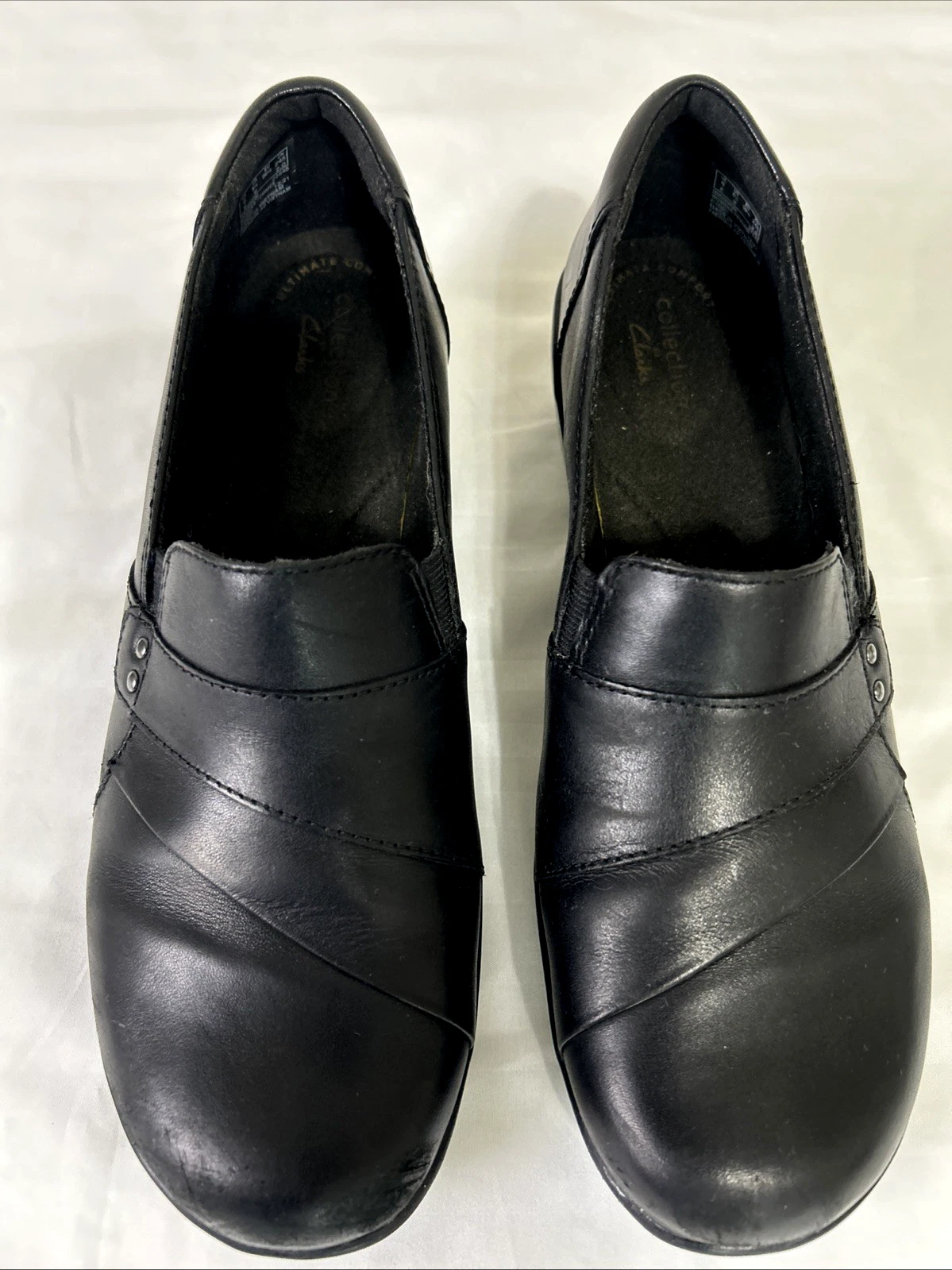 Mocassino slip on Clarks donna 8 5 W nero maggio calendula mulo preppy carriera comodo