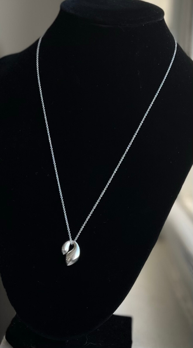 TIFFANY&CO. Silver 925 Double Teardrop Pendant [No Chain] | eBay