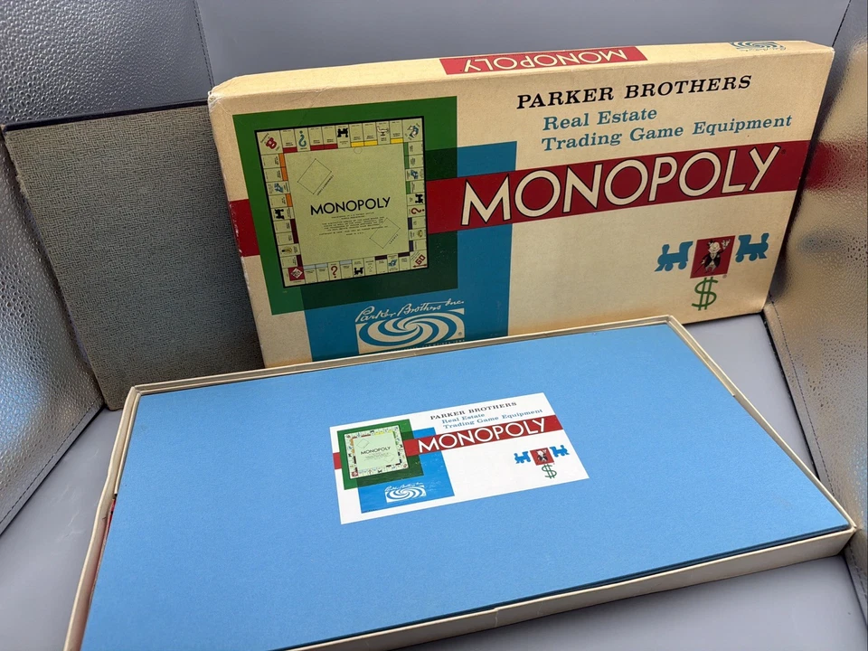 Vtg 1961 Monopoly Board Game By Parker Brothers game Items Sealed Bonus 8 Board - Image 4 of 4