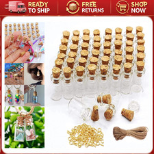 100 Pcs Mini Glass Bottles 0.5ml with Cork Stoppers  Twine - DIY Crafts, Party