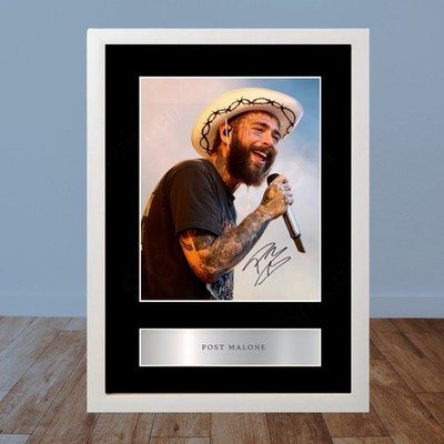 post malone Signed Reproduction A4 Framed  Print Rap Hip Hop Pop Wall Art Photo