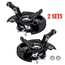 Pair Front Steering Knuckle & Wheel Hub Bearing for 2006 2007 - 2011 Honda Civic