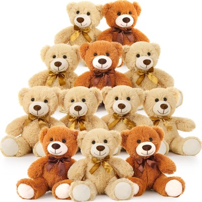 Teddy Bear Stuffed Animal Bulk 12 Packs, 14'' Teddy Bears Bulk for Baby Showe...