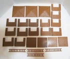 MARX 1950's FORT APACHE PLAYSET HARD PLASTIC 6-PIECE BLOCKHOUSE LOT VINTAGE