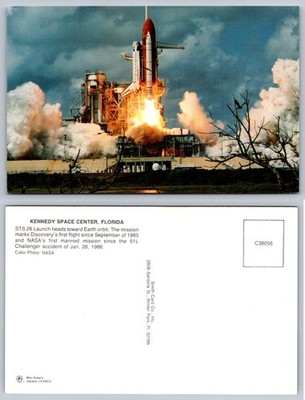 NASA Space Shuttle Discovery STS-26 Launch Kennedy Space Center FL Postcard