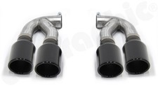 CARGRAPHIC 100mm Sport Endrohre für Porsche Cayenne 955 Glanz Schwarz Emailliert