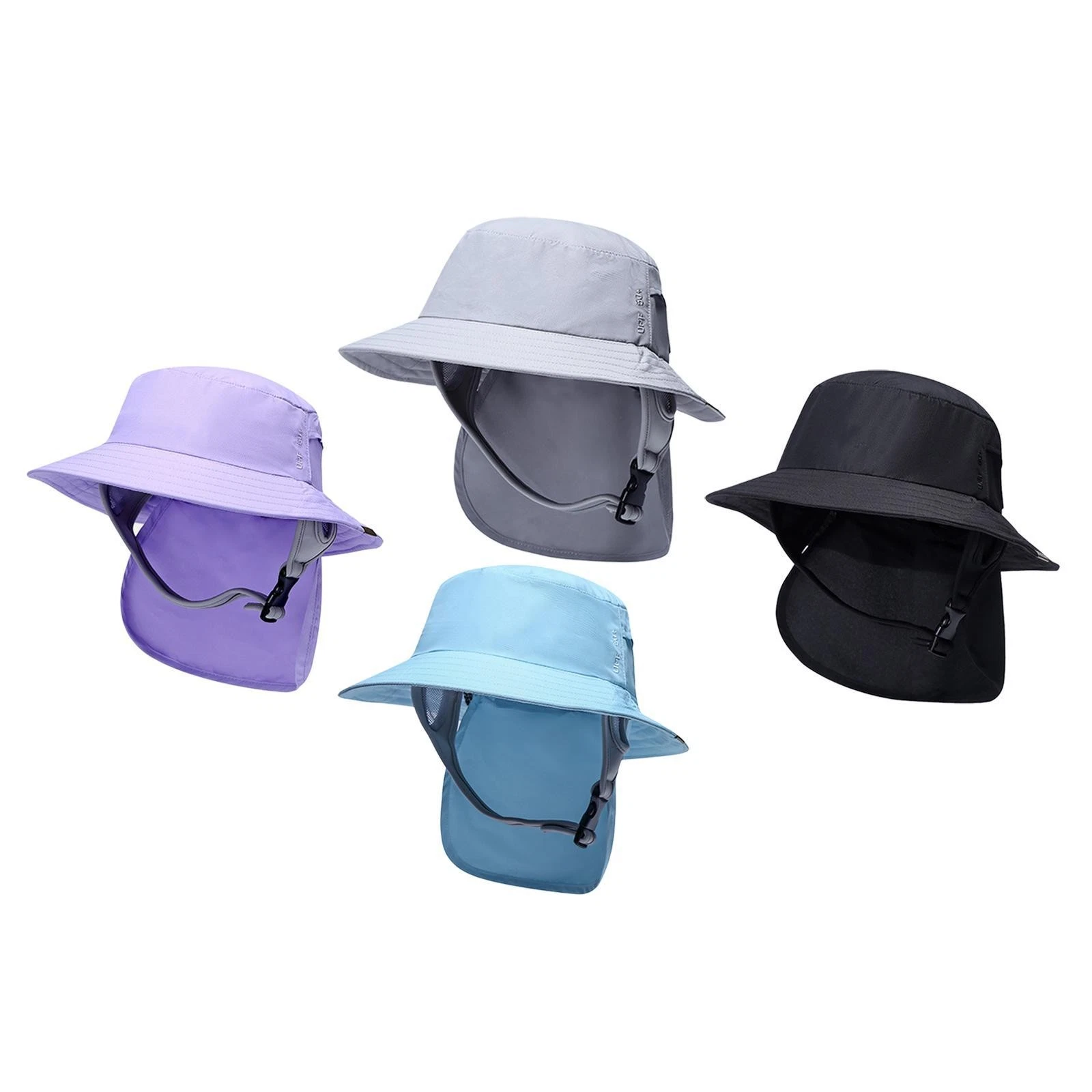 Surf Bucket Hat with Chin Straps Wide Brim Visor Sun Protection Hat for Water