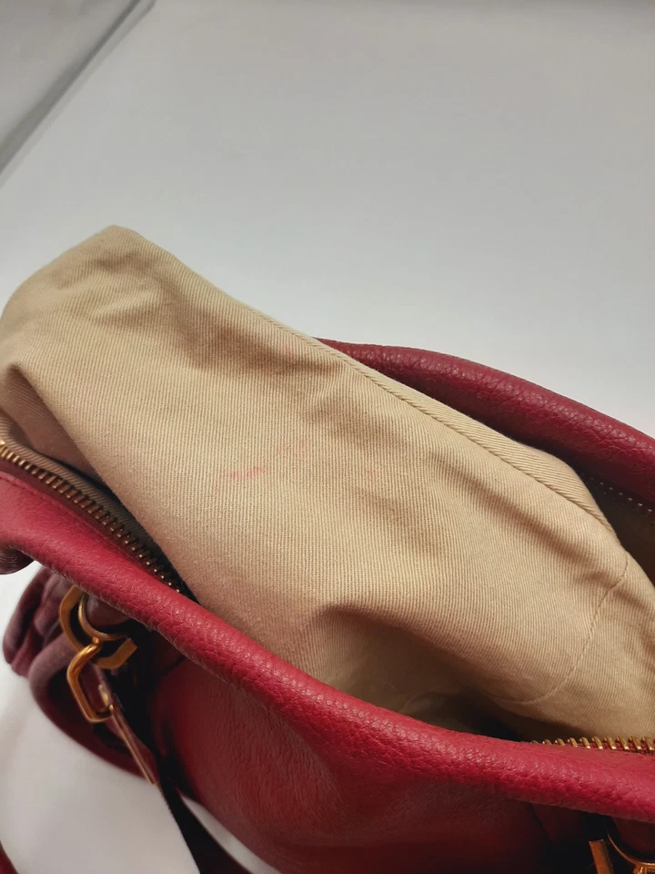 Bolsa de ombro Chloe Paraty rosa brilhante tiracolo couro tamanho grande. - Imagem 4 de 4