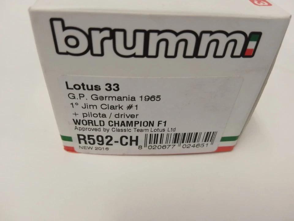 Brumm Lotus 33 #1 Jim Clark World Champion 1965 winner German GP 1/43 R592-CH - Immagine 3 di 3