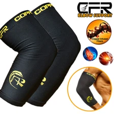 Copper Elbow Brace Compression Support Sleeve Arthritis Tendonitis Joint Pain HB