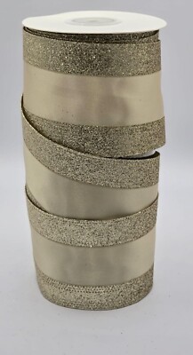 63 mm breites verdrahtetes Gold Glitzerband, 4 Längen, Schleifen, Kranz basteln Basteln