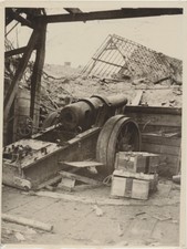 REPRINT OF ORIGINAL WWI PHOTO OF CAPTURED GERMAN GUN AT CAMBARAI