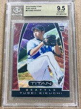 2019 Panini Titan #6 Yusei Kikuchi Ruby Wave Prizm /199 Rookie BGS 9.5 GEM MINT
