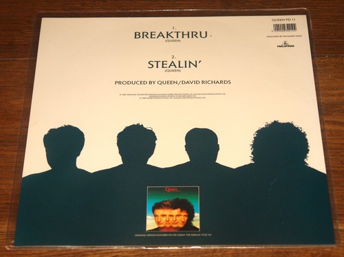 QUEEN ~ BREAKTHRU b/w STEALIN ~UK 2-TRACK PARLOPHONE SHAPED PICTURE DISC 7" 1989 - Picture 2 of 6