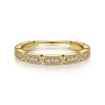 Gabriel & Co 14K Yellow Gold Segmented Diamond Stackable Ring