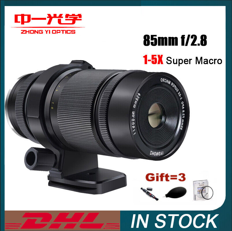 Zhongyi Mitakon Creator 85mm F2.8 1-5X Super Macro Lens for Nikon Canon  Sony M43