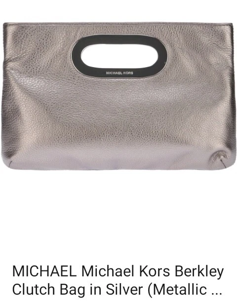 Michael kors clearance silver clutch bag