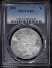 1898-P $1 Morgan Silver Dollar PCGS MS 62 | Uncirculated UNC