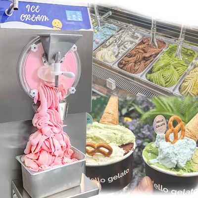 Wixkix Sorbet Ice Cream Maker 60L/H Hard Serve Machine 5 Programs with Sprayer
