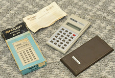 Vintage SHARP Calculator EL-211 Basic Pocket Handheld w/ BOX  Manual - REPAIR