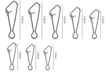 Hooked Snap Links, For Booms Swivels Zip Sliders Fishing Tackle Rigs Sizes 1 - 8