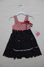NEW SOPHIE ROSE BABY GIRLS SUN DRESS RED WHITE BLUE STARS AND STRIPES