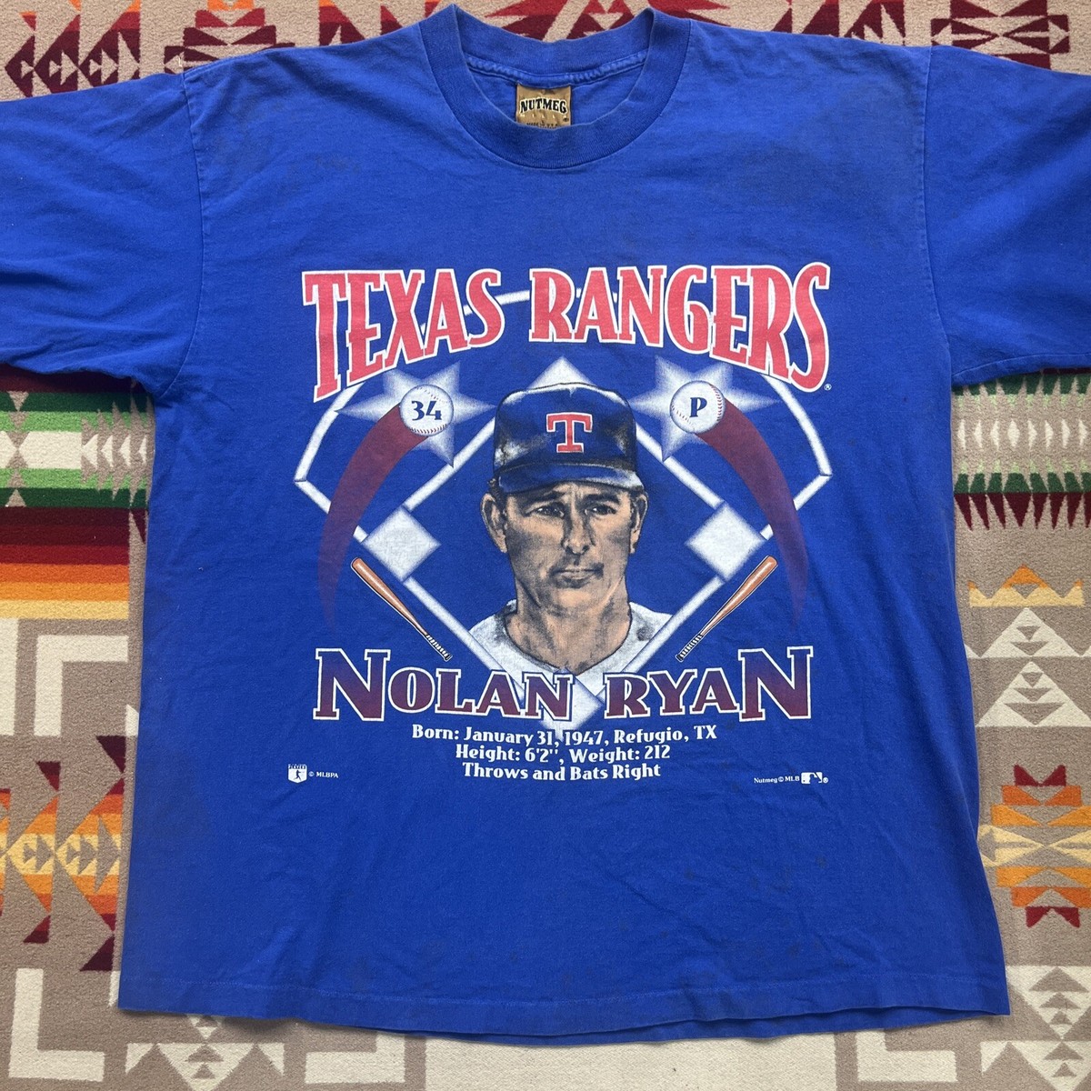 Vintage Texas Rangers Nutmeg Mills Nolan Ryan T Shirt Sz L | eBay