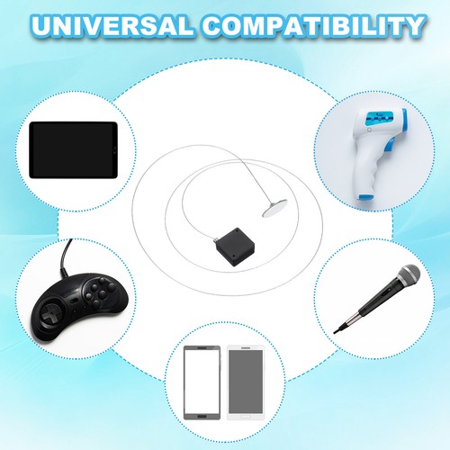 2 Pcs Square Retractable Remote Control Tether 3.3 Ft, Black(Round Iron Cap) - Afbeelding 6 van 6