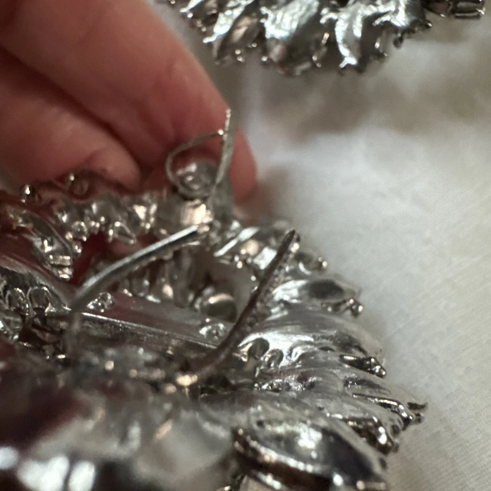 Hebillas clips de zapatos antiguos Art Deco con estrás Foto 3 de 4