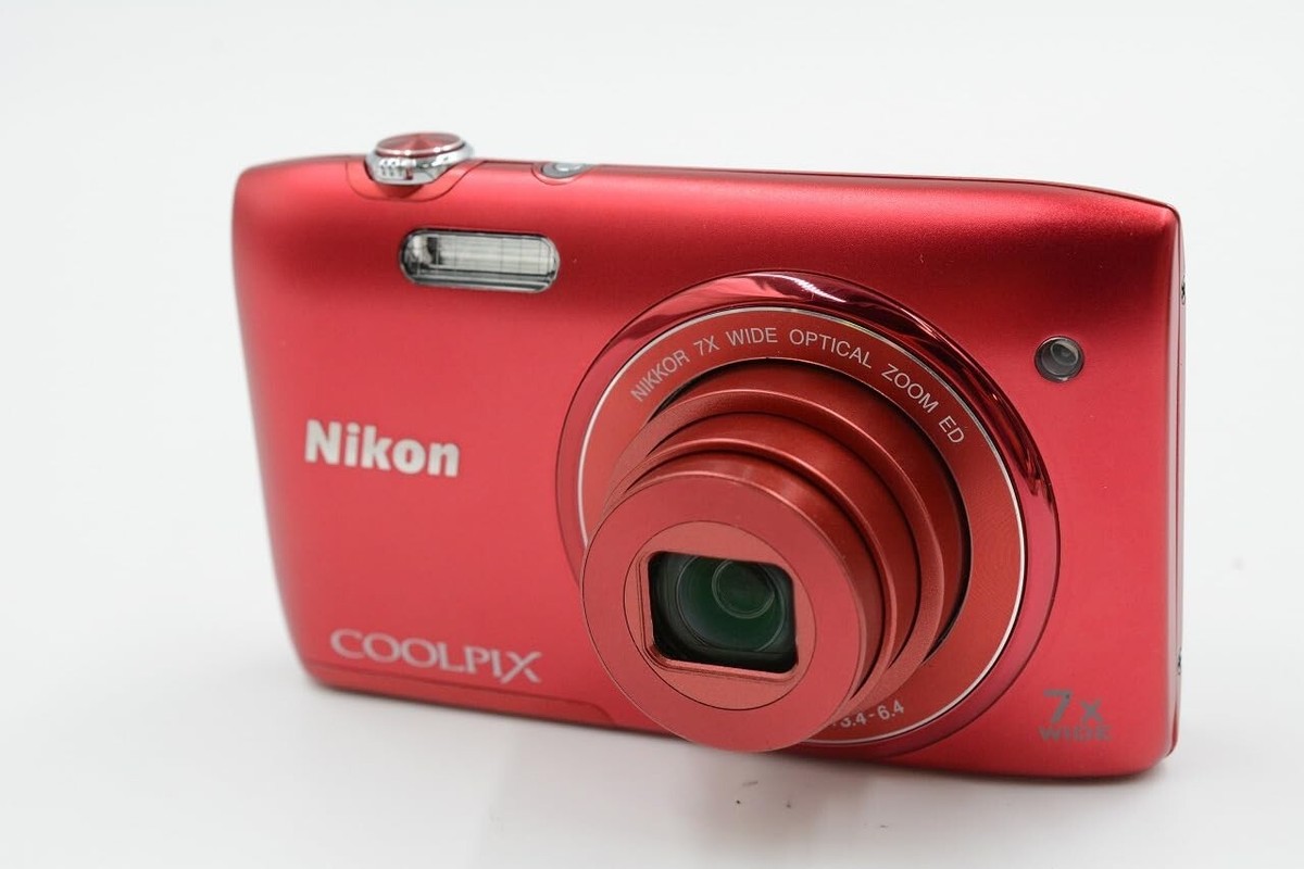 ニコン　Nikon COOLPIX S3400 90 Nikon COOLPIX S3400 Digital Camera Red Optical 7x Zoom