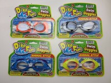 Dive Fun Swim Goggles Animal Style Set of 4