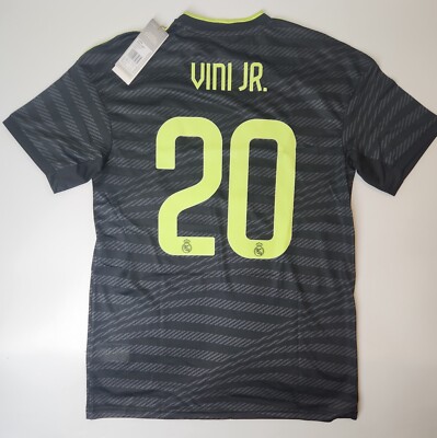 Real Madrid 2022/2023 Adidas Third Jersey Black #20 Vini Jr M-XL