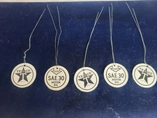 TEXACO MOTOR OIL S.A.E. 30  VINTAGE TAGS(5 PC)