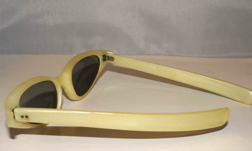 Gafas de sol vintage Cat Eye Cool Ray Polaroid marfil con detalles plateados - Imagen 6 de 9