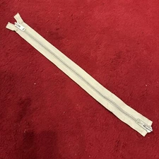 Vintage TALON Heavy Duty Industrial 20” Metal White w/ Silver Two Way Zipper