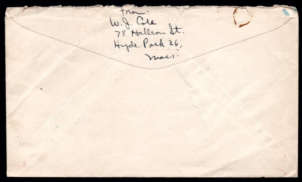 US 1946 BOSTON, MASS. RETURN TO SENDER BY BOSTON RED SOX - Image 2 of 2