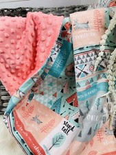 Woodland Fox Minky Baby Blanket