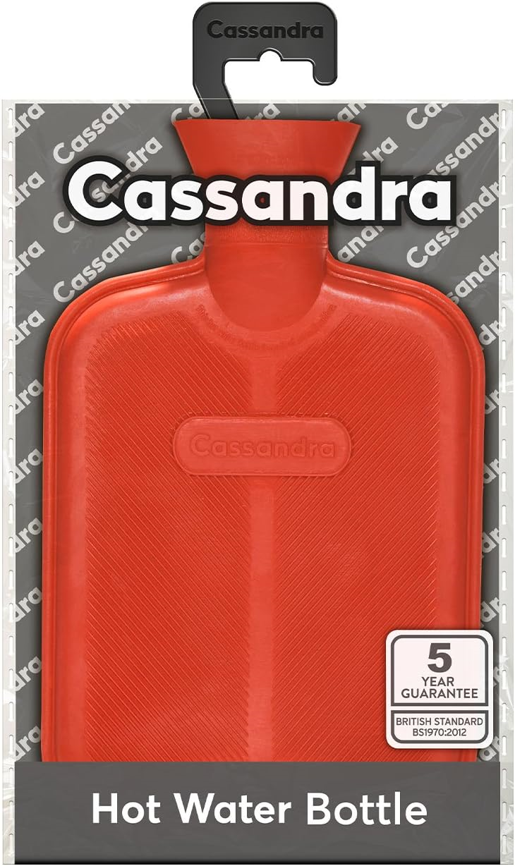 CASSANDRA Hot Water Bottle, Ribbed Surface Both Sides, 1.8 Litre, 5