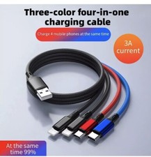 4 in1 Multi USB Charging Cable Fast Charger Cord For iPhone/Samsung/Type C/Micro